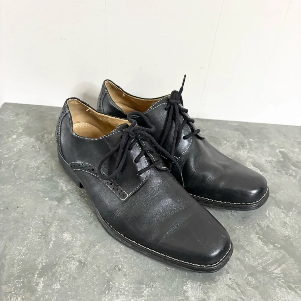 SANDRO MOSCOLONI Men's Leather Dress Shoes Black Size 9.5 D